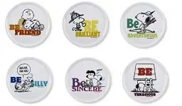 Produktbild: Excelsa 65147 Peanuts Set mit 6 Pizzatellern, Porzellan, Mehrfarbig