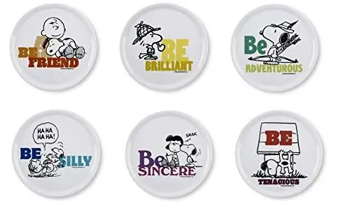 Produktbild: Excelsa 65147 Peanuts Set mit 6 Pizzatellern, Porzellan, Mehrfarbig