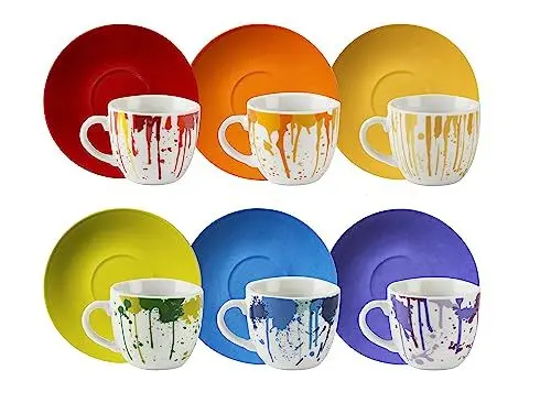 Produktbild: Excelsa 64013 Dripping Set mit 6 Kaffeetassen, Porzellan, grün