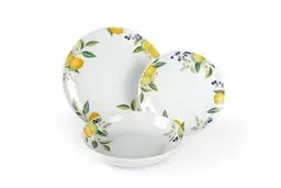 Produktbild: Excelsa Lemon Tafelservice, 18-teilig, Porzellan, Bianco/Limoni, STK