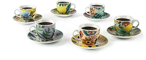 Produktbild: Excelsa mit 6 Espressotassen mit Untertasse Blumen, 64919
