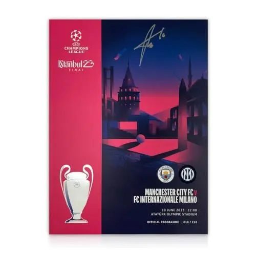 Produktbild: Exclusive Memorabilia Endgültiges Programm des CL 2022-23, unterzeichnet von Rodri