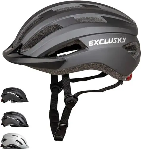 Produktbild: Exclusky Fahrradhelm Damen Herren MTB Helm Fahrrad Leichter Fahrradhelm mit Licht Cityhelm Fahrradhelm mit Visier Mountainbike Helm Erwachsene Rennrad Helm Männer (56-61CM)