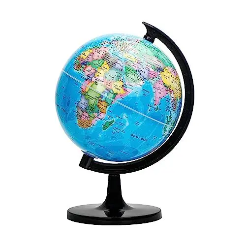 Produktbild: EXERZ 25cm Schülerglobus - Englische Karte - selbst zusammenbauen - Globus Bildung/geographisch/politisch