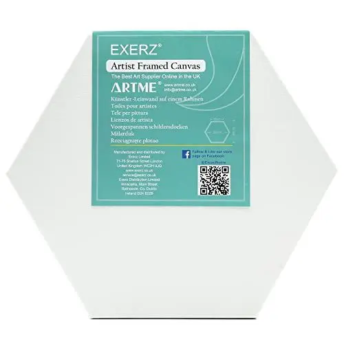 Produktbild: EXERZ Hexagon Keilrahmen 5 STK Leinwand Gerahmte Kunstleinwände 1.7cm dick/ 280GSM
