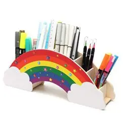 Produktbild: EXERZ Stiftköcher/Regenbogen Schreibtisch Organizer Mit Sternaufklebern Für DIY Kreativ Dekoration, Ordentlicher Schreibtisch, Büromaterial, Schreibwaren Für Studenten, Aufbewahrung, Stifthalter