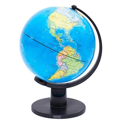 Produktbild: Exerz 25cm Schülerglobus - Englische Karte - Pädagogische/Geografische - Lehrmaterial Globen Politische Karte - Durchmesser 25cm