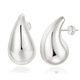 Produktbild: EXGOX 18K Ohrringe Dupes Chunky Goldene Ohrringe Damen Gold Ohrringe Hypoallergene Vergoldete Ohrringe Leichte Waterdrops Hollow Ohrringe für Damen Mädchen 20/30/40mm