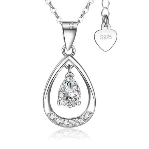 Produktbild: EXGOX Ketten für Damen S925 Sterling Silber Halskette Damen Silber Herzkette Silberkette Herzanhänger Hypoallergene Herz Kette Schmuck Geschenke Frauen