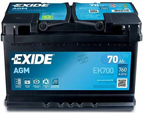 Produktbild: Exide EK700 AGM Starter-Batterie Start-Stop 12V 70Ah 760A