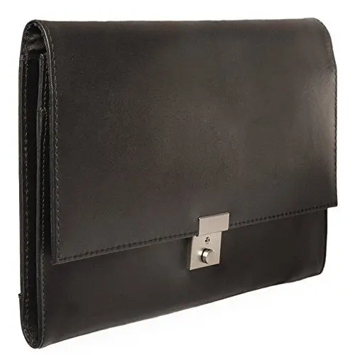 Produktbild: Exklusive A4 Aktenmappe Dokumentenmappe aus Leder, für Damen und Herren, Schwarz, Jahn-Tasche 1022