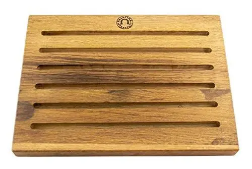 Produktbild: exklusives, handgefertigtes Küchenbrett (40x29x3,5 cm) | aus Fassdauben von alten Weinfässern gefertigt | massives beidseitig verwendbar