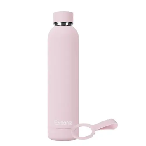Produktbild: Exllena Edelstahl Trinkflasche 750ml Hält Getränke 24 Stunden kalt/ 12 Stunden warm, Thermosflasche 750ml 100% auslaufsicher ideal für Büro, Schule, Sporthalle...(Rosa)