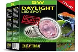 Produktbild: Exo Terra Daylight LED Spot NANO, LED Tageslichtlampe, für den Gebrauch im Exo Terra Reptile Dome Nano, 5W, Fassung E27, Silber, 1 Stück (1er Pack)
