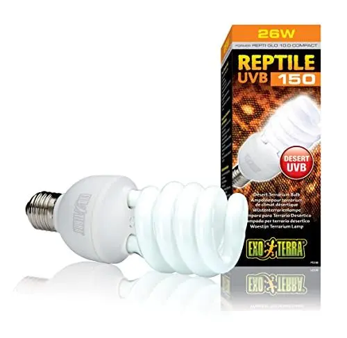 Produktbild: Exo Terra Reptile UVB 150, Wüstenterrarien Lampe, Kompakte UVB Lampe für in der Wüste lebende Reptilien, 26W, Fassung E27, Weiß US