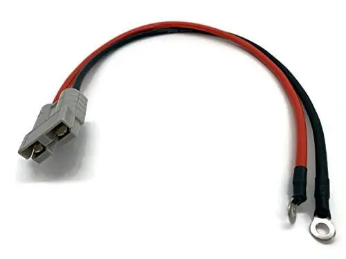 Produktbild: eXODA Batterie Stecker 50A 10 mm Kabel 50 cm Rot und Schwarz mit Kabelschuh M6 versilberte Kupferkontakte Edelstahlgehäuse 600V langlebig für Fahrzeug und Industrie