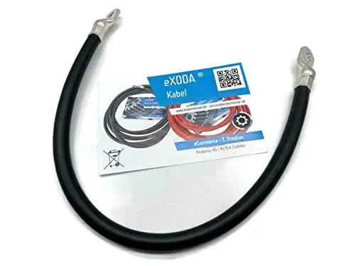 Produktbild: eXODA Batteriekabel 70 mm² 50cm mit Kabelschuhen M8 Schwarz
