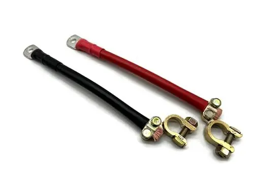 Produktbild: eXODA Batteriekabel Set 25 mm 30cm flexibel hochwertig M8 Rot Schwarz für Fahrzeuge zuverlässige Stromübertragung langlebig aus 999 Kupfer mit Schrumpfschlauch