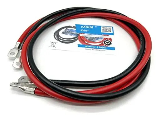 Produktbild: eXODA Batteriekabel Set 35 mm² 150cm mit Kabelschuhen M8 Rot und Schwarz