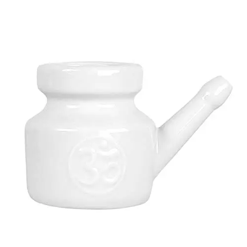 Produktbild: Exogio 350Ml Keramik Neti Topf, Nasenspülkanne zur Nasenreinigung und Nasenspülung, Nasenreinigungstopf, Auslaufsicher zum Nasenreiniger, Nethi Pot für Nasenspülung, MäNner, Frauen