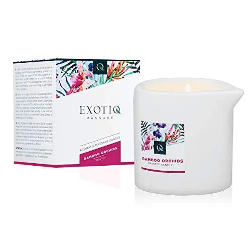 Produktbild: Exotiq Massagekerze Bambus Orchidee (200 gr – 7 oz) Für Entspannende Massagen mit Warmem und Weichem Massageöl – Perfekt für eine Heiße Massage – Relaxender Effekt, Hautfreundlich, Pflegend