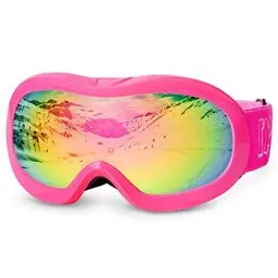 Produktbild: EXP VISION Kinder-Skibrille Anti-Fog Kinder-Snowboardbrille mit UV-Schutz, Überbrille Schneebrille für Jungen Mädchen Jugend (Rosa Rahmen/Rosa Linse)
