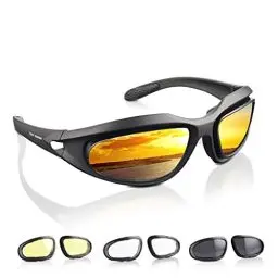 Produktbild: EXP VISION Polarisierte Motorradfahrbrille, Winddichte Fahrradbrille UV400 Outdoor Sports Sonnenbrille Wechselgläser für Laufen, Baseball Golf, Fahren, Angeln, Reiten, Mountainbike, Wandern