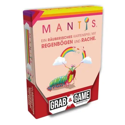 Produktbild: Exploding Kittens, Mantis: Grab & Game, Partyspiel, Kartenspiel, 2-4 Spieler, Ab 7+ Jahren, 10 Minuten, Deutsch