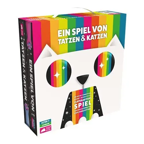 Produktbild: Exploding Kittens, EIN Spiel von Tatzen & Katzen, Partyspiel, Geschicklichkeitsspiel, 2 Spieler, Ab 7+ Jahren, 15 Minuten, Deutsch