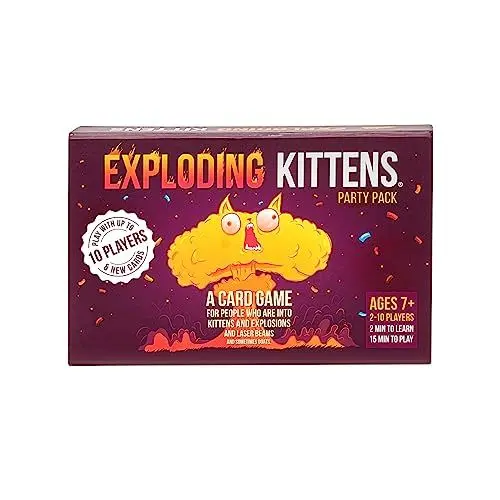 Produktbild: Exploding Kittens Party Pack - 2-10 Players - Ages 7+ - 15 Minutes to Play - High-Stakes Card Game, Family Game Night, Fun for Kids and Adults