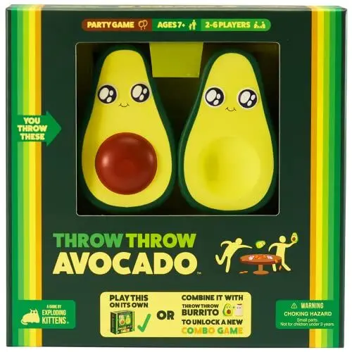 Produktbild: Exploding Kittens Throw Throw Avocado - Card Games for Adults Teens & Kids - Fun Family Games - A Dodgeball Card Game