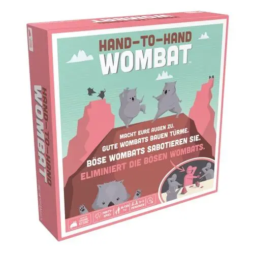 Produktbild: Exploding Kittens, Hand-to-Hand Wombat, Partyspiel, 3-6 Spieler, Ab 7+ Jahren, 15 Minuten, Deutsch