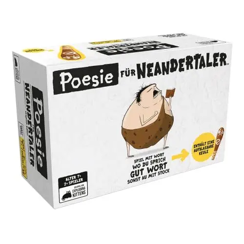 Produktbild: Exploding Kittens, Poesie für Neandertaler, Partyspiel, Kartenspiel, 2+ Spieler, Ab 7+ Jahren, 15 Minuten, Deutsch