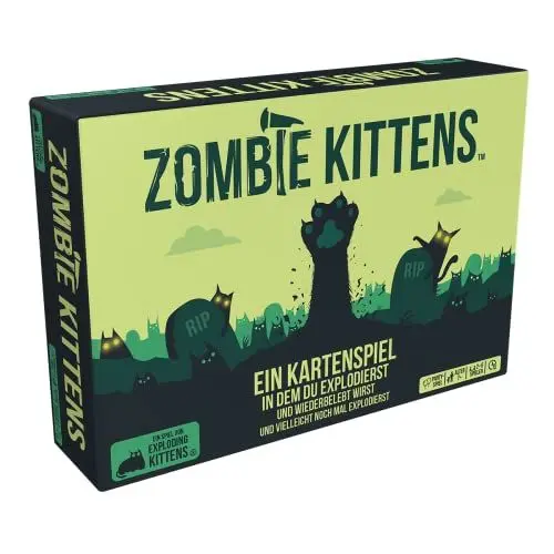 Produktbild: Exploding Kittens, Zombie Kittens, Partyspiel, Kartenspiel, 2-5 Spieler, Ab 7+ Jahren, 15 Minuten, Deutsch