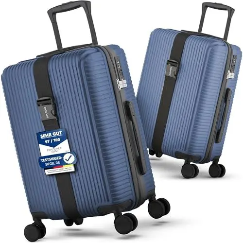 Produktbild: EXPLOORE Handgepäck Koffer 55x40x20cm Trolley, Leichter Robuster Hartschalenkoffer aus Premium ABS-Material mit TSA-Schloss, Reisekoffer mit Rollen, ideal als Koffer handgepäck, Midnight-Blau