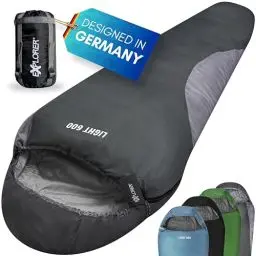 Produktbild: EXPLORER® Light 600 Sommerschlafsack (700g) -2°C bis +14°C (120g/m²) Ultraleicht Schlafsack Outdoor 210x75x50cm Sommer Mumienschlafsack Erwachsene – Camping & Trekking - leicht kleines Packmaß