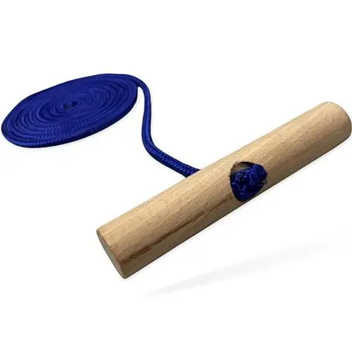 Produktbild: Explorer Colint Holz Leine für Schlitten universal 150cm mit FSC Holzgriff für Kinder und Erwachsene für Davos und Hörner Vollholz Schlittenleine in Blau