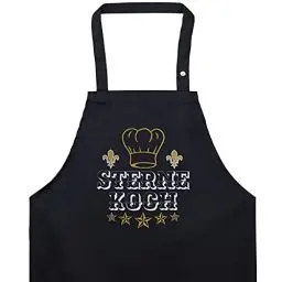 Produktbild: EXPRESS-STICKEREI BBQ Grillschürze - Lustige Kochschürze für Grillfans - Verstellbare Latzschürze für Männer/Frauen - Küchenschürze mit Spruch Sternekoch - Kochschürze