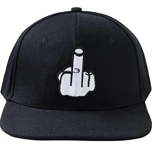 Produktbild: EXPRESS-STICKEREI Lustige Kappe mit Spruch Mittelfinger - Cap Verstellbare Urban Basecap - Hochwertige Schildkappe - Baseball Kappe - Snapback Kappe mit Verschluss - Einheitsgröße