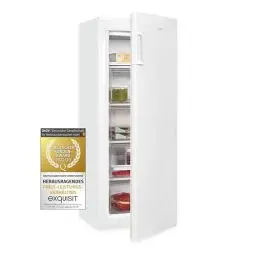 Produktbild: Exquisit Gefrierschrank, Tiefkühlschrank Groß 168 L Volumen, 4* Gefrieren, Türanschlag wechselbar, Gefrierschrank Gross 55cm Breite, GS5230-H-040D weiss