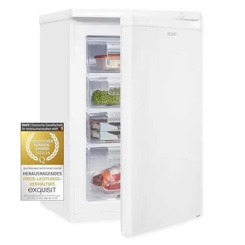 Produktbild: Exquisit Gefrierschrank GS80-040E weiss | Standgerät | 91 l Volumen | Weiß | Gefrieren | Türanschlag wechselbar | Gefrierschubladen