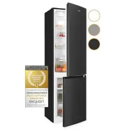 Produktbild: Exquisit Kühl-Gefrierkombination KGC265-70-NF-040C inoxlook-az | 253 L Volumen | Kühl Gefrierkombination No-frost | Türanschlag wechselbar | Kühlgefrierkombination freistehend