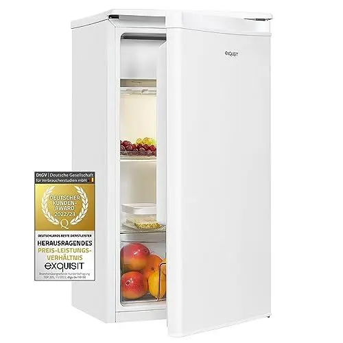 Produktbild: Exquisit Kühlschrank KS86-0-091F weiss | 79 l Nutzinhalt | Eisfach | LED-Beleuchtung | 45cm Breite