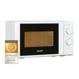 Produktbild: Exquisit Mikrowelle 20L, 1000 Watt Grill, 700 Watt, 25,5cm Drehteller, 5 Leistungsstufen, Timer, Auftaufunktion, 2 Drehregler, MW 802 G weiss