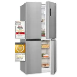 Produktbild: Exquisit Multidoor MD365-125-040D inoxlook | 362 l Volumen | Multi Door Kühlschrank NoFrost | Cross Door Kühl-Gefrierkombination | Frischefach | Alarm | LED-Display…
