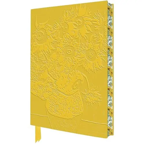Produktbild: Exquisit Premium Notizbuch DIN A5: Vincent van Gogh, Sonnenblumen: Unser hochwertiges, liniertes Blankbook mit Softcovereinband aus Kunstleder mit ... künstlerisch gestaltetem Buchschnitt