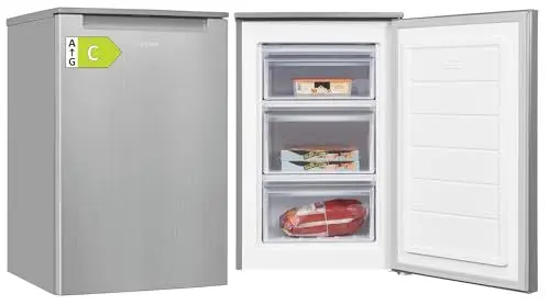 Produktbild: exquisit Gefrierschrank freistehend Silber 87 L EEK: C Eisschrank 54,5cm breit