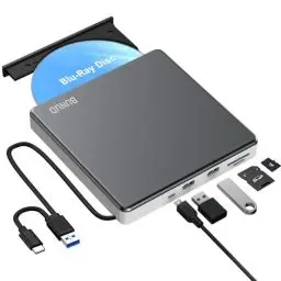 Produktbild: Externe Blu Ray CD DVD Laufwerk USB 3.0 Type C Externer CD/DVD Blu-ray Brenner Writer 3D BD Portable Bluray Laufwerk Drive für PC Laptop Windows 11/10 Mac MacBook Pro/Air iMac