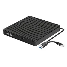Produktbild: Externes DVD Laufwerk USB 3.0 Type-C Tragbar CD DVD Brenner Optical Drive DVD Laufwerk DVD/CD +/-RW Externes CD Laufwerk für Laptop Desktop mit Win11/Win10/Win8/Apple MacPro/MacBook/OS