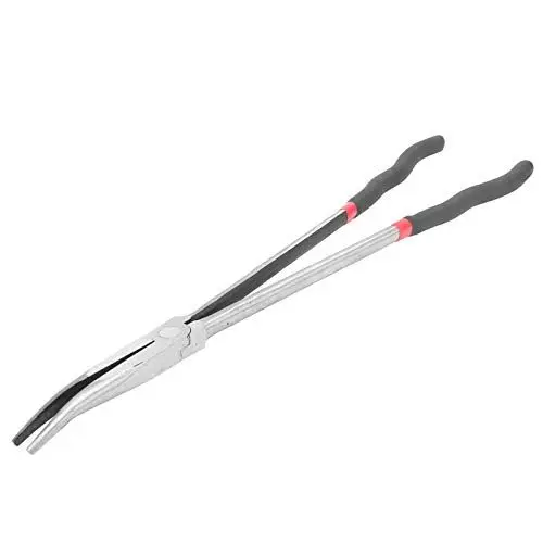 Produktbild: Extra Lange Spitzzange 25°,Zangen,Clip-Werkzeuge Gebogene Spitzzange Gebogen,Langstieliger Werkzeugstahl Hochtemperatur-Abschreckklemme 16 Zoll 400 Mm Zange mit Verlängertem Griff,Gebogene Spitzzange
